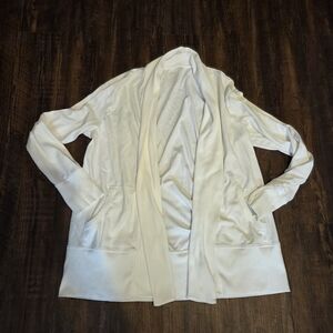 L.L. Bean Women's White Cardigan 100% Cotton